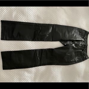 Vintage genuine leather pants in black